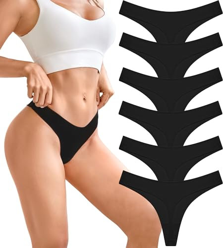 BeReady Tanga Coton Femme String Ficelle Sexy Chic Culotte Stretch sous Vetements Feminins String Invisible Slip Taille Basse Lot de 6