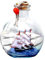 CDQL Segelboot in Wunschflasche, Glaskorkenflaschen, Driftflaschen-Dekoration, Piratenschiff in Einer Flasche, Handgefertigtes Segelboot-Geschenk, Handwerkliche Nautische (A2)