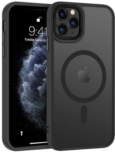 YINLAI für iPhone 11 Pro Hülle Kompatibel mit MagSafe,Handyhülle iPhone 11 Pro Magnetisch Cover Case [Translucent Matt][Anti-Fingerabdruck] Stoßfest Schutzhülle für iPhone 11 Pro 5.8 Zoll,Schwarz