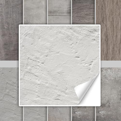 GRAZDesign Fliesenaufkleber Bad & Küche Textur Stein Holz Beige Grau Klebefliesen selbstklebend - 20x20cm / 50 Stück