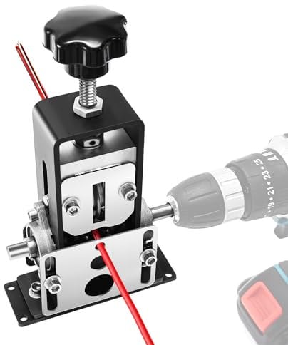 Yofuly Manual Wire Stripping Machine, Drill Powered Cable Stripper Machine with Adjustable Feed Hole, Portable Cable Stripper Tool with Hand Crank for 1-21mm Scrap Copper Metal Cable Recycling