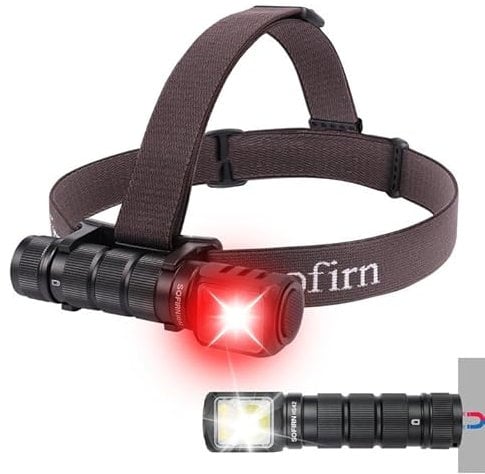 Sofirn HS42 Stirnlampe LED Wiederaufladbar - Rotlicht Weißem Licht Kopflampe Stirnlampen Aufladbar 2100 Lumen, IPX6 Wasserdichtes LED Helmlampe, Superhell Lampe für Camping, Wandern, Thrower & Flood