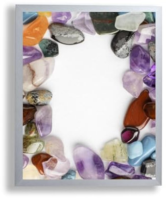 arte-tuo Bilderrahmen Opal N | 61x91 cm | Silber Alu Criss Cross | klares Kunstglas | Poster Puzzle Diamond Painting Drucke