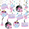 12pcs Singer Theme Party Decorations, Music Birthday Party Decorations Music Themed Cutouts Hanging Swirl Banner Guitar Disco Tape Record Singer Theme Party Supplies for Girls Super Star