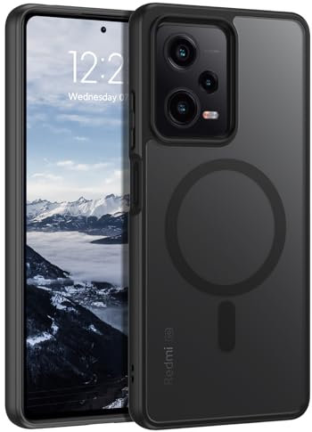 DUEDUE Funda para Xiaomi Redmi Note 12 Pro 5G, Funda Magnética para Xiaomi Redmi Note 12 Pro [Compatible con mag-Safe] Ultradelgada Carga Inalámbrica Protección Grado Militar Anti-Arañazos, Negro