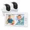 Babystar Babyphone mit 2 Kameras 7 Zoll 1080P Split-Screen-Video-Babyphone mit integriertem Weitwinkelobjektiv,Infrarot Nachtsicht, Zwei-Wege-Audio-und VOX-Modu, Kein WLAN