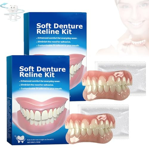 Bqyoom Perfect Fit Denture Silicone Reline Kit,Furzero Silicone Reline Denture Set,Fivfivgo Denture Silicone Reline Kit,Bikenda Silicone Teeth,Aexzr Soft Denture Reline Kit,Denture Kit (2set)