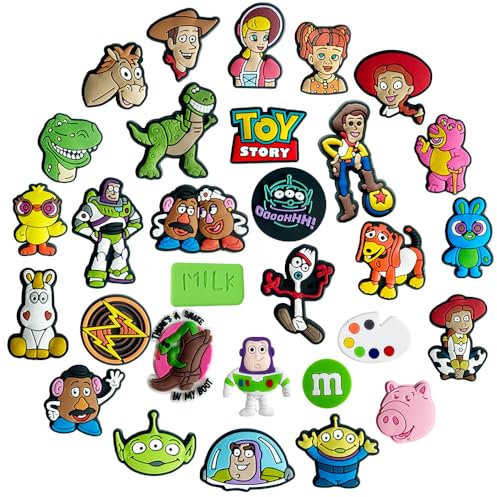 Fancico Adornos para zapatos Story, 30 piezas, diferentes decoraciones para adolescentes y adultos, accesorios para zuecos, recuerdo de fiesta