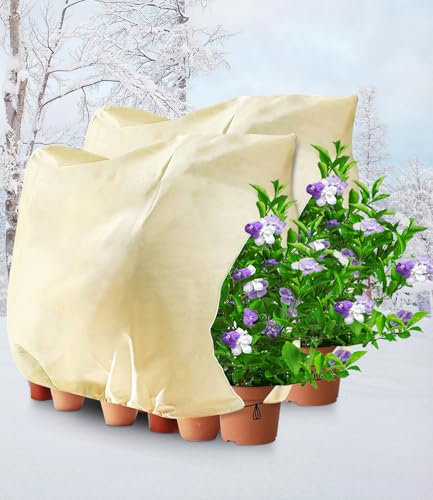Voile Hivernage Plante Exterieur, Lot de 2 Voile Hivernage, Housse Hivernage Plante Exterieur, avec Fermeture éclair et Cordon de Serrage, Voile d Hivernage pour Plantes Exterieur - 240 x 200cm