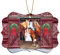 GENANY 2 Seiten bedruckte Pferdescheune aus Holz 2024, Bauernhaus-Tier-Weihnachtsschmuck, westlicher Weihnachtsbaumschmuck, Landhaus-Ornament, rustikale Weihnachtsbaumschmuck