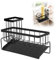 Black Sink Tidy Kitchen, Sink Caddy Organiser, Stainless Steel Holder for Sink, Washing up Caddy Organiser, Sink Storage Rack with Detachable Brush Barrel, Sponge Holder Kitchen for Brush Dish Soap