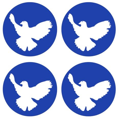 Sammys Shirt Store Friedenstaube Symbol Frieden Peace Kennzeichen-Vinyl-Aufkleber 4Stück für EU-Kreis