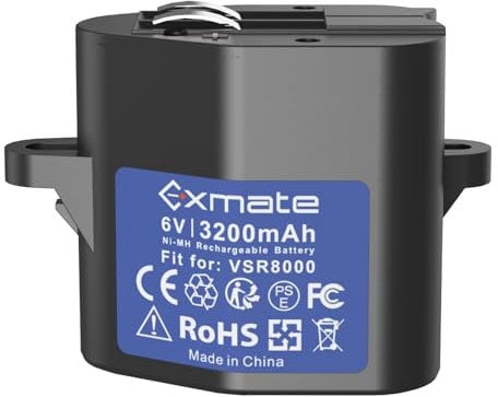 Exmate Batteria NI-MH da 6 V, 3200 mAh, compatibile con robot aspirapolvere Kärcher RoboCleaner RC3000, CS588, 2.891-029.0, Siemens VSR 8000