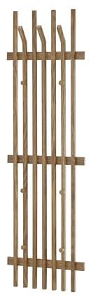 Robas Lund, Wandgarderobe/-paneel BANTRY, Eiche massiv, Natur geölt, 3 große Haken, 6 Haken, B/H/T: 40/135/11 cm