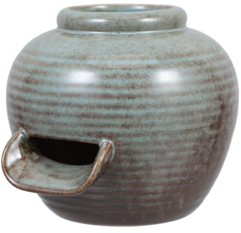 Besportble Pot fontaine en céramique avec large bec en U pour cascade de table d'intérieur - Pot cascade pour circulation de bassin à poissons et décoration de plantes hydroponiques 9,0 x 8,2 x 4,3 cm