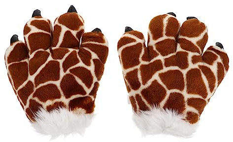 Holibanna 1paare Tierische Plüschhandschuhe Für Kostümpartys Dicke Warme Fäustlinge Mit Tatzen-design Für Halloween Weihnachten Und Cosplay Maschinenwaschbar Für Tierkostüme Und