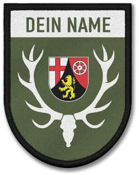 Copytec Patch personalisierbar Hirsch Geweih Jagd Rheinland-Pfalz GER DE #44926