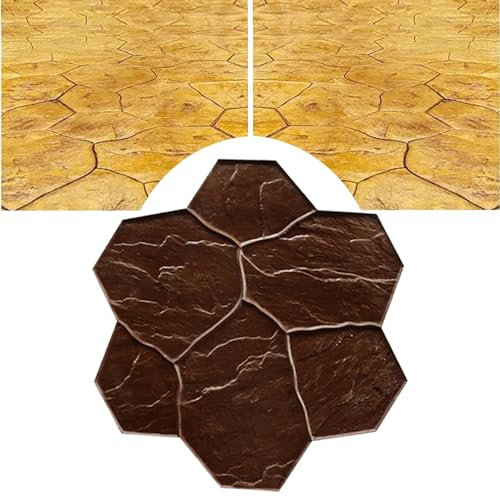 MJMLUCK Reusable Concrete Stone Texturing Stamps, Pro Concrete Imprint Stamping Mold, Paving DIY Cement Slab Mat for Walkways Patio Garden Deck Stone Forms (Color : 2PCS), 78963 (3pcs)