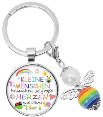 Abschiedsgeschenk Erzieherin Geschenk Schlüsselanhänger,Abschied Danke Geholfen Wachsen Erzieher Schutzengel Regenbogen Anhänger Geschenke,für Abitur 2025 Dankeschön-Geschenk Kindergarten Lehrerin