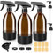 BELICOO Botellas de vidrio ámbar con atomizador de 16 onzas para limpieza, plantas, aceites esenciales, cuidado del cabello, botella vacía recargable, Ámbar marrón
