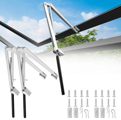 Inoamity Aprifinestra Automatico per Serra - Ventilazione Termica 15-30°C con Molla Zincata, Carico 7kg, Installazione Senza Elettricità Universale per Coltivatori e Giardinieri (2 pezzo)