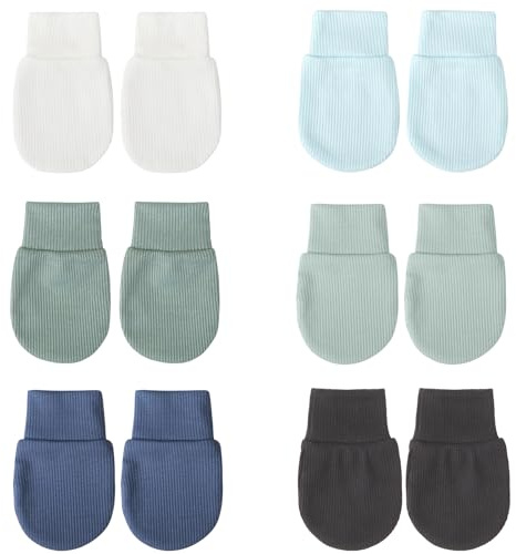 DRESHOW Moufles pour Nouveau Né Gants pour Nourrisson Gants à Poignets élastiques pour 0-6 Mois Garçons Filles