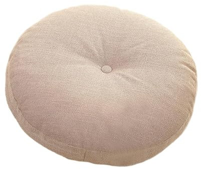 perfk 45 cm Bodenkissen aus Leinenstoff, Sitzmatte, dekoratives, vielseitiges Lesekissen für Erwachsene und Kinder, Zubehör, Beige