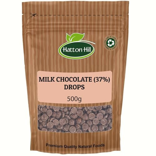 Milk 37% Chocolate Drops 500g by Hatton Hill for Baking, Desserts, Cookies, Cakes, Muffins, Cupcakes & Decorating