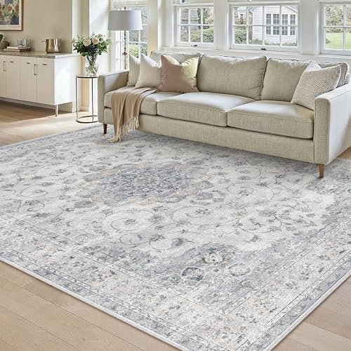 PureCozy Blau Teppich Wohnzimmer 160x230cm Waschbarer Wohnzimmerteppich | Rutschfest Kurzflor,Weich Teppiche,Wohnzimmerteppich,Schlafzimmer,Esszimmer,Büro,Kinderzimmer