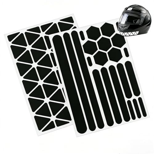 Reflektoren Aufkleber für Kinderwagen, Fahrrad, Helm & Scoote, Reflektor Sticker mit Transferfolie, Schwarz, Hohe Sichtbarkeit im Dunkeln – Reflektierende Aufkleber für Motorrad, Roller & mehr