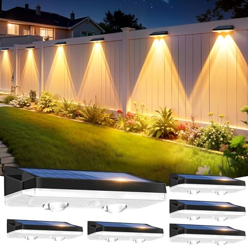VIIIVA Solar Fence Lights 6Pcs, Solar Lights Outdoor Garden, Outdoor Lights | 11 Colors 13 Modes RGB Garden Light, Waterproof IP65, Outdoor Wall Lights for the Fence,Patio, Backyard, Pathway Decoration