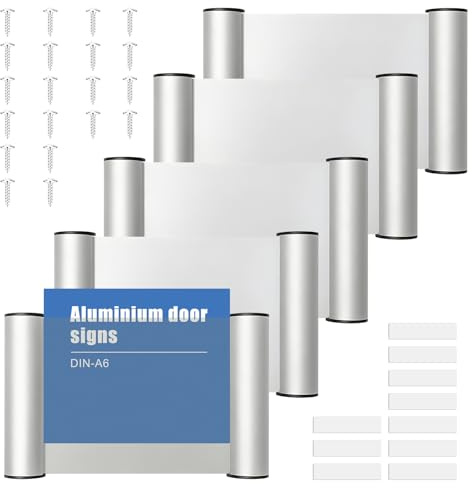 5PCSk A6 Türschild Büro, Aluminium Türschilder mit Transparenter Abdeckung