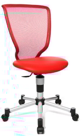 Topstar 71487S01 Titan Junior, Schreibtischstuhl, Kinderdrehstuhl, Jugenddrehstuhl, Netzrückenlehne und Bezugsstoff rot