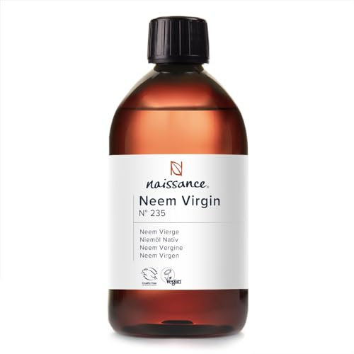 Naissance Neemöl Nativ (Niemöl) (Nr. 235) - 450ml - Reines, Natürliches, Feuchtigkeitsspendend, Nährend & Pflegend - für Haare, Gesicht, Haut, Nägel