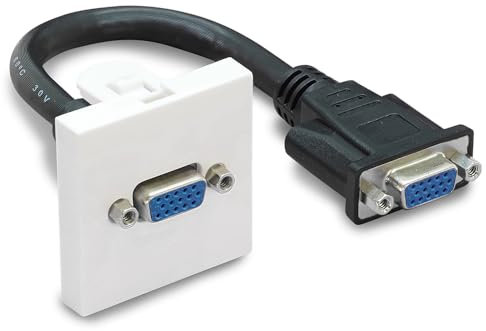 Waytex 37260 Plastron VGA 45x45 F/F femelle câble 20 cm Blanc