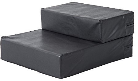 PawHut Tiertreppe Tierunterlage Klappbar Hundetreppe Treppe Unterlage für Katzen und Hunde Schwarz L42 x B39 x H20 cm