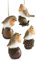Heaven Sends Set of 4 Traditional Robin Christmas Decorations (7cm)