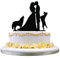 Wedding Cake Topper Silhouette Paar mit zwei Hunden Kuchendekoration küssen