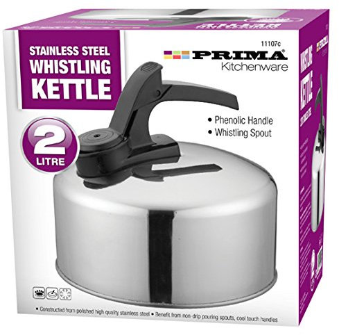 New 2L Stainless Steel Aluminium Whistling Kettle Camping Fishing Home Lightweight Litre | PHENOLIC Handle | Whistling SPOUT