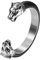 Wolf Kopf Armband Herren, Armkette Armspange Edelstahl Leder heroisch Vintage Schwer Armreif für Jungen 21cm, Schwarz