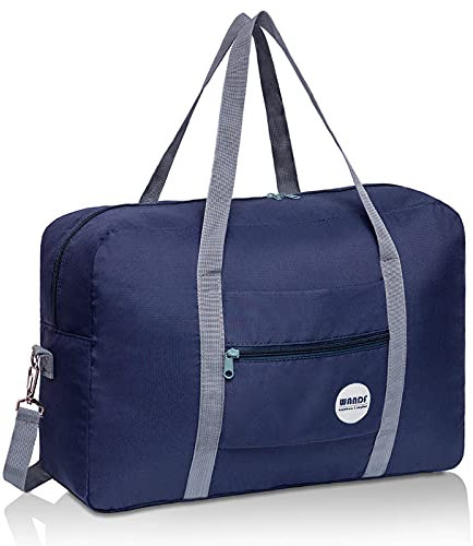 Cabin Bag 45x36x20 for Easyjet Airlines Underseat Travel Bag Holdall Bag Carry on Hand Luggage Weekend Bag for Women and Men (Dark Blue 25L with Shoulder Strap)