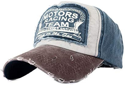 Angel ZYJ Nueva Unisex Gorra de béisbol algodón Mezclado Motocicleta Gorra molienda Borde Haga Viejo Sombrero (Café)