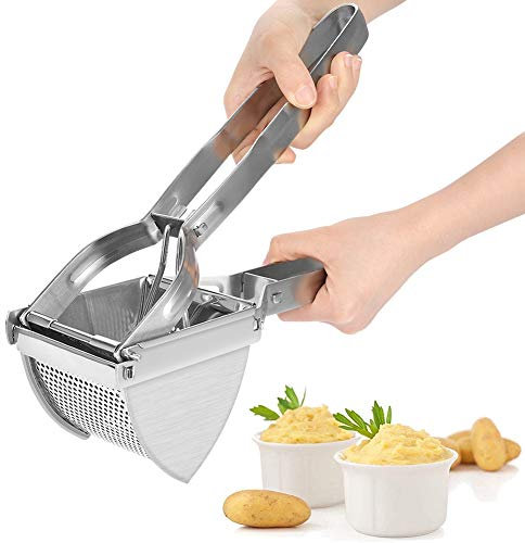 Ejoyous Kartoffelpresse, Edelstahl Spätzlepresse Kartoffelpresse Fruit Mincer Küchenwerkzeug Professionelle Spätzlechef für Kartoffelpüree Obstsäfte Gemüsebrei 28 x 8 x 10,5 cm