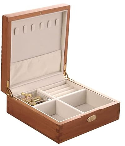 SOFTALK Quadratische Vintage-Schmuckschatulle aus Holz, Motiv: Reim des Frühlings, Spieluhr, Andenken, Musikboxen, Geschenke für Hochzeit, Weihnachten, Geburtstag, Valentinstag (Tune: Elfen Lied)