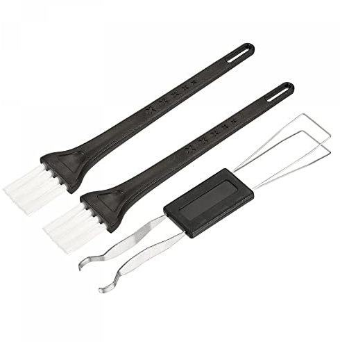 sourcing map Keycap Puller Remover Tool Kit with 2 Brushes for Mechanical Keyboard, Black Handle White Bristles, Pack of 3