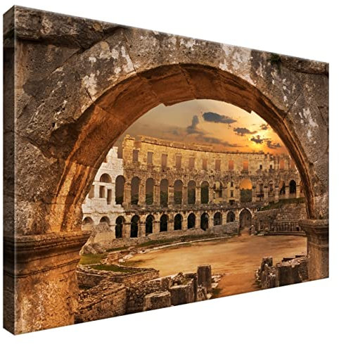 Estika Leinwand bilder - Arena Pula in Kroatien - 60x40 cm, 1 teilige kunstdruck - Wandbilder wohnzimmer, schlafzimmer, Moderne wanddeko, Bild auf leinwand - Kroatien bilder - 2761A_1E