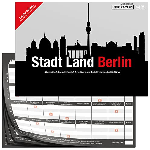 Inspiracles Stadt Land Berlin - Tolles Berlin Geschenk - Das Quiz Spiel für Berliner und Fans - Berlin Souvenirs, Berlin Andenken - Berlin Spiel für Freunde