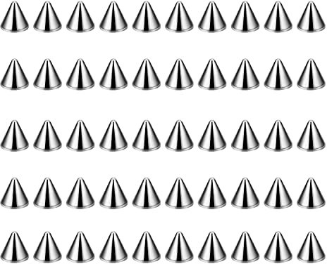 Huacan Ersatzkugel Ersatzkegel Piercing Kugeln Kegeln Set 1,6mm 50 Stk Chirurgenstahl Schraubkugeln Schraubkegeln Ersatz für Nasenpiercing Lippenpiercing Bauchnabelpiercing
