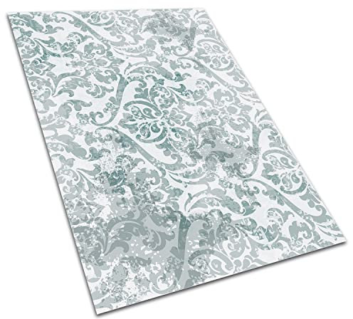 Decormat Tapis Vinyle Le Jardin PVC de Sol Bleu Lino Linoléum sur Balcon 120x180cm Étanche Extérieur de Terrasse - Spots et Ornements