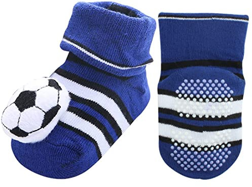 WEIESCIE Baby Socken Antirutsch,Cartoon blaue Thermosocken, geeignet für Neugeborene von 0-12 Monaten